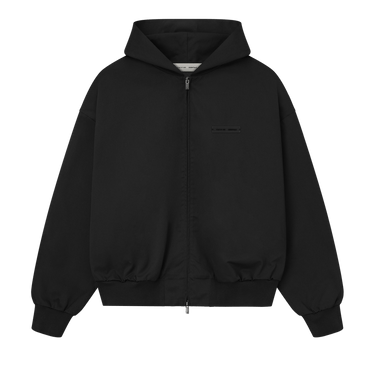 Fear of God Essentials Poly Twill Bomber Hoodie 'Jet Black'