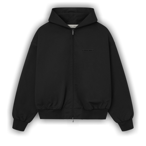 Fear of God Essentials Poly Twill Bomber Hoodie 'Jet Black'