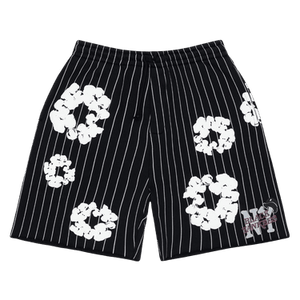 Denim Tears Pinstripe Wreath Sweatshorts 'Black'