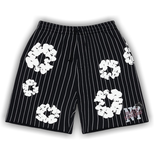 Denim Tears Pinstripe Wreath Sweatshorts 'Black'