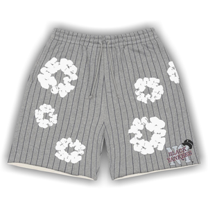 Denim Tears Pinstripe Wreath Sweatshorts 'Grey'