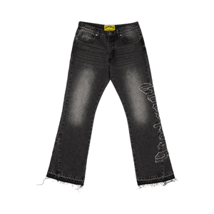 Godspeed OG Logo Flared Denim Stitched 'Grey Wash'