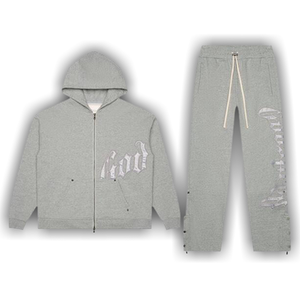 Godspeed OG Logo Sweatsuit V2 'Grey/Silver Satin'