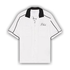 Rhude Fonda Del Sol Bowling Shirt 'White/Black/Yellow'