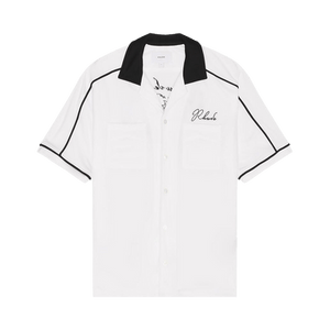 Rhude Fonda Del Sol Bowling Shirt 'White/Black/Yellow'
