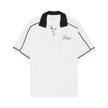 Rhude Fonda Del Sol Bowling Shirt 'White/Black/Yellow'