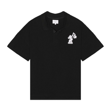 Rhude Pique Boxy Polo Shirt 'Black/White'