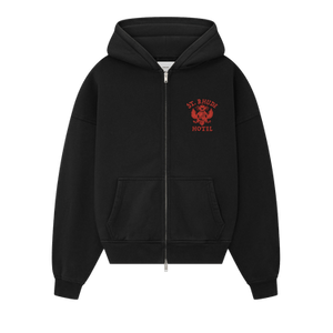 Rhude St. Rhude Seal Zip Up Hoodie 'Vintage Black/Red'