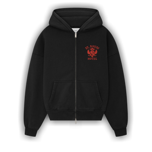 Rhude St. Rhude Seal Zip Up Hoodie 'Vintage Black/Red'