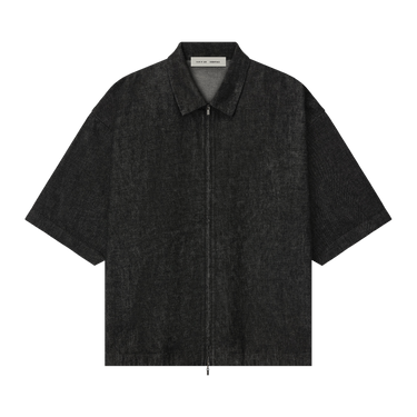 Fear of God Essentials Denim Full Zip Work Shirt 'Vintage Black'