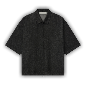 Fear of God Essentials Denim Full Zip Work Shirt 'Vintage Black'