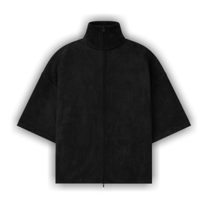 Fear of God Essentials Suede Fleece High Neck 3/4 Sleeve Jacket 'Vintage Black'