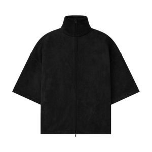 Fear of God Essentials Suede Fleece High Neck 3/4 Sleeve Jacket 'Vintage Black'