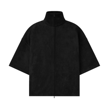 Fear of God Essentials Suede Fleece High Neck 3/4 Sleeve Jacket 'Vintage Black'