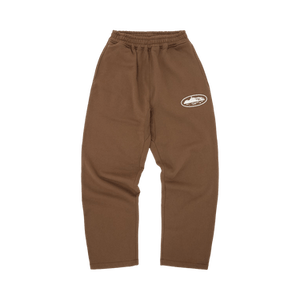 Corteiz Island Puff Print Open Hem Sweatpant 'Brown'
