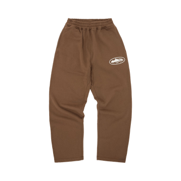 Corteiz Island Puff Print Open Hem Sweatpant 'Brown'