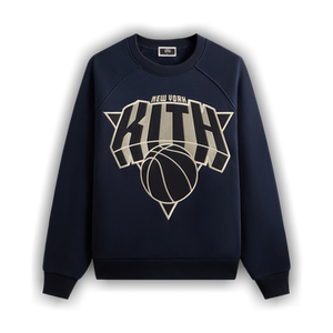 Kith For The New York Knicks Cutoff Nelson Raglan Vintage Crewneck 'Nocturnal'
