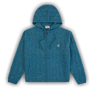 Eric Emanuel EE Cable Knit Zip-Up 'Blue'