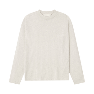 Fear of God Essentials Embroidered Classic Long Sleeve Tee 'Oatmeal Heather'