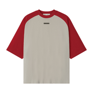 Fear of God Essentials Baseball Tee 'Smoke Grey / Crimson'