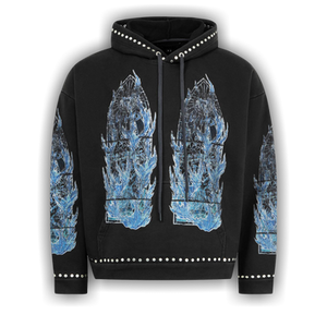 Who Decides War Flame Glass Hooded Pullover 'Coal'