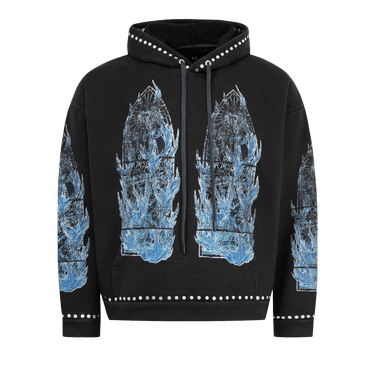Who Decides War Flame Glass Hooded Pullover 'Coal'