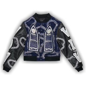 Who Decides War Hardware Cathedral Varsity Jacket 'Coal/Indigo'