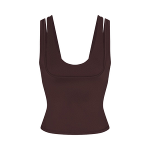 NikeSKIMS Matte Double-Strap Scoop Tank Top 'Dark Sepia/Dark Sepia/Dark Sepia'
