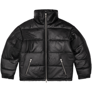 Denim Tears Embossed Leather Wreath Puffer 'Black'
