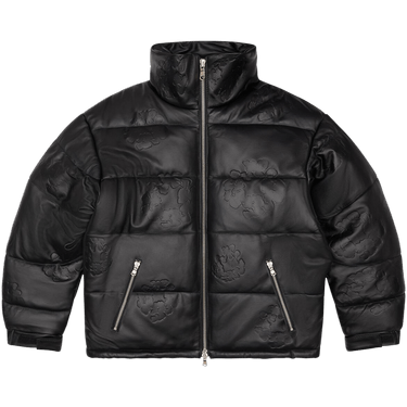 Denim Tears Embossed Leather Wreath Puffer 'Black'