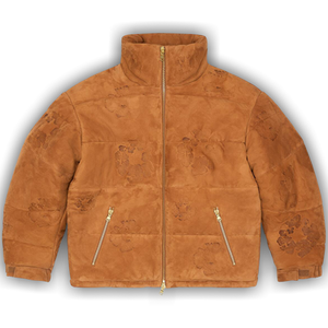 Denim Tears Embossed Leather Wreath Puffer 'Brown'