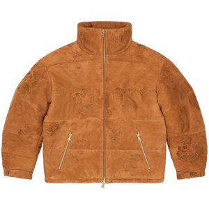 Denim Tears Embossed Leather Wreath Puffer 'Brown'