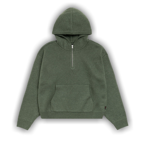 Stussy Quarter Zip Knit Hoodie 'Green'
