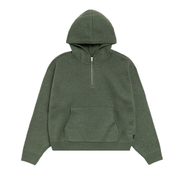 Stussy Quarter Zip Knit Hoodie 'Green'