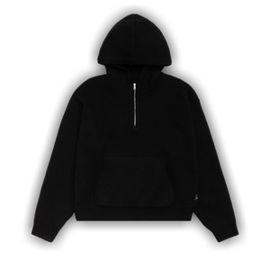 Stussy Quarter Zip Knit Hoodie 'Black'