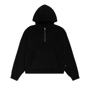 Stussy Quarter Zip Knit Hoodie 'Black'