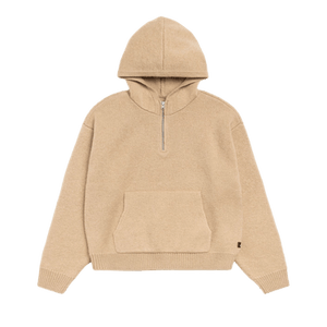Stussy Quarter Zip Knit Hoodie 'Tan'