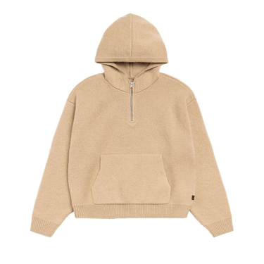 Stussy Quarter Zip Knit Hoodie 'Tan'