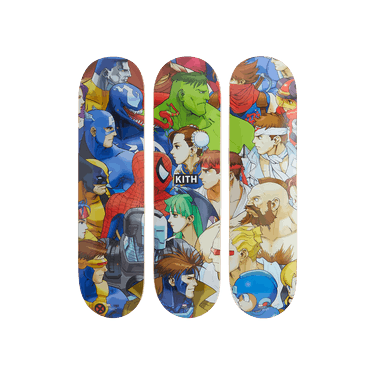 Kith x Marvel vs. Capcom Triptych Set of 3 Skate Deck 'Multicolor'