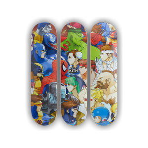 Kith x Marvel vs. Capcom Triptych Set of 3 Skate Deck 'Multicolor'