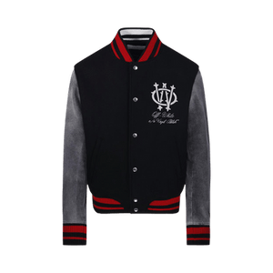 Off-White Gothinc Wool Regular Varsity Bomber 'Black/Red/Grey'