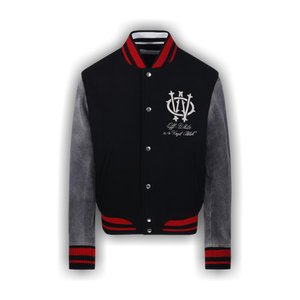Off-White Gothinc Wool Regular Varsity Bomber 'Black/Red/Grey'