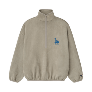 Fear of God Essentials Dodgers Suede Fleece Modern Half Zip 'Seal'