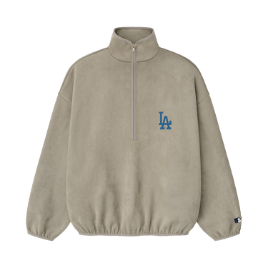 Fear of God Essentials Dodgers Suede Fleece Modern Half Zip 'Seal'