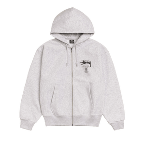 Stussy World Tour Zip Hoodie 'Ash Heather'