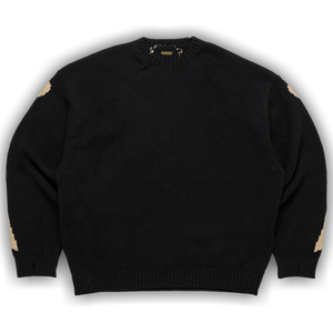 Kapital 5G Wool Bone Crew Sweater 'Black'