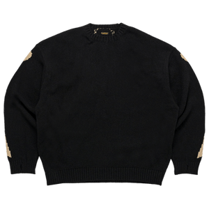 Kapital 5G Wool Bone Crew Sweater 'Black'