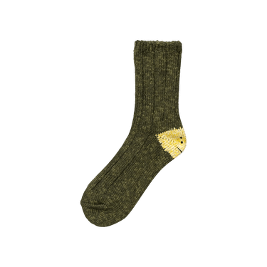 Kapital 56 Yarns MA 1 Rainbowy Happy Heel Socks 'Khaki'