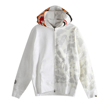 BAPE City Camo Tiger Shark Full Zip Hoodie 'White'