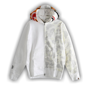 BAPE City Camo Tiger Shark Full Zip Hoodie 'White'
